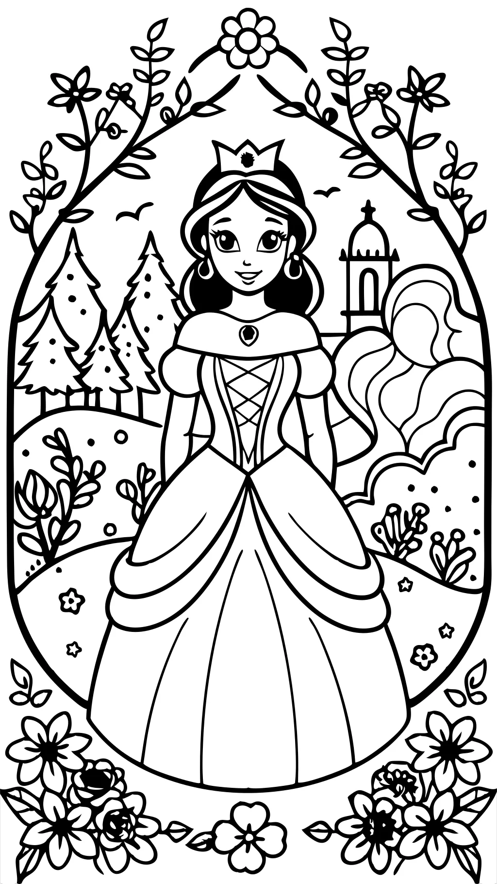 coloriages de princesse Disney pour adultes